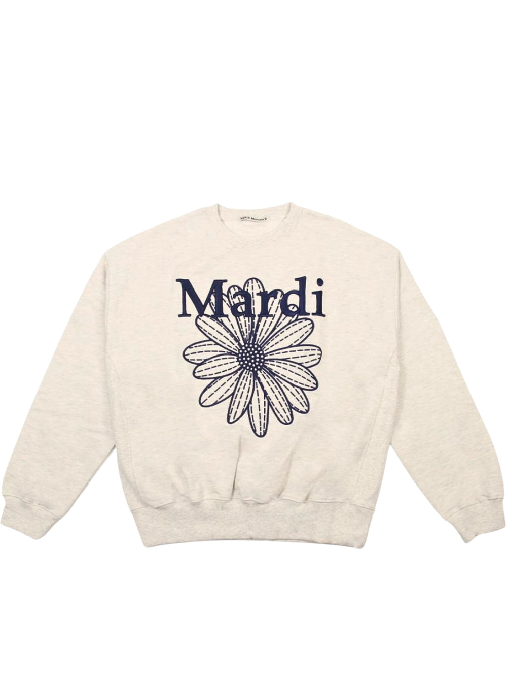 Mardi Mercredi Sweatshirt Flowermardi Needlework Oatmeal Navy