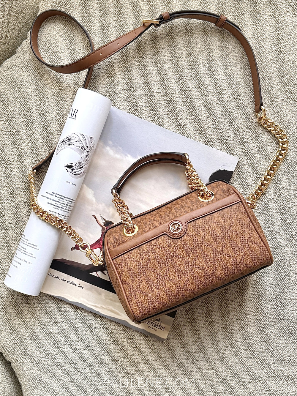 Michael-Kors-Blaire-Extra-Small-Logo-Duffle-Crossbody-Bag-Luggage-balilene