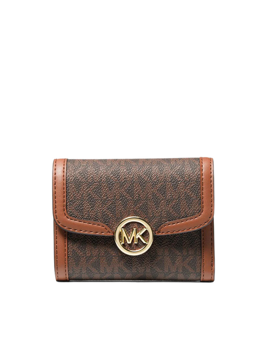 Michael-Kors-Leida-Medium-Signature-Logo-Wallet-Brown