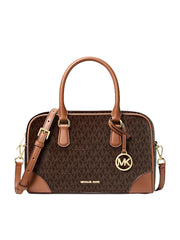 Michael-Kors-Thompson-Medium-Signature-Logo-Satchel-Bag-Brown