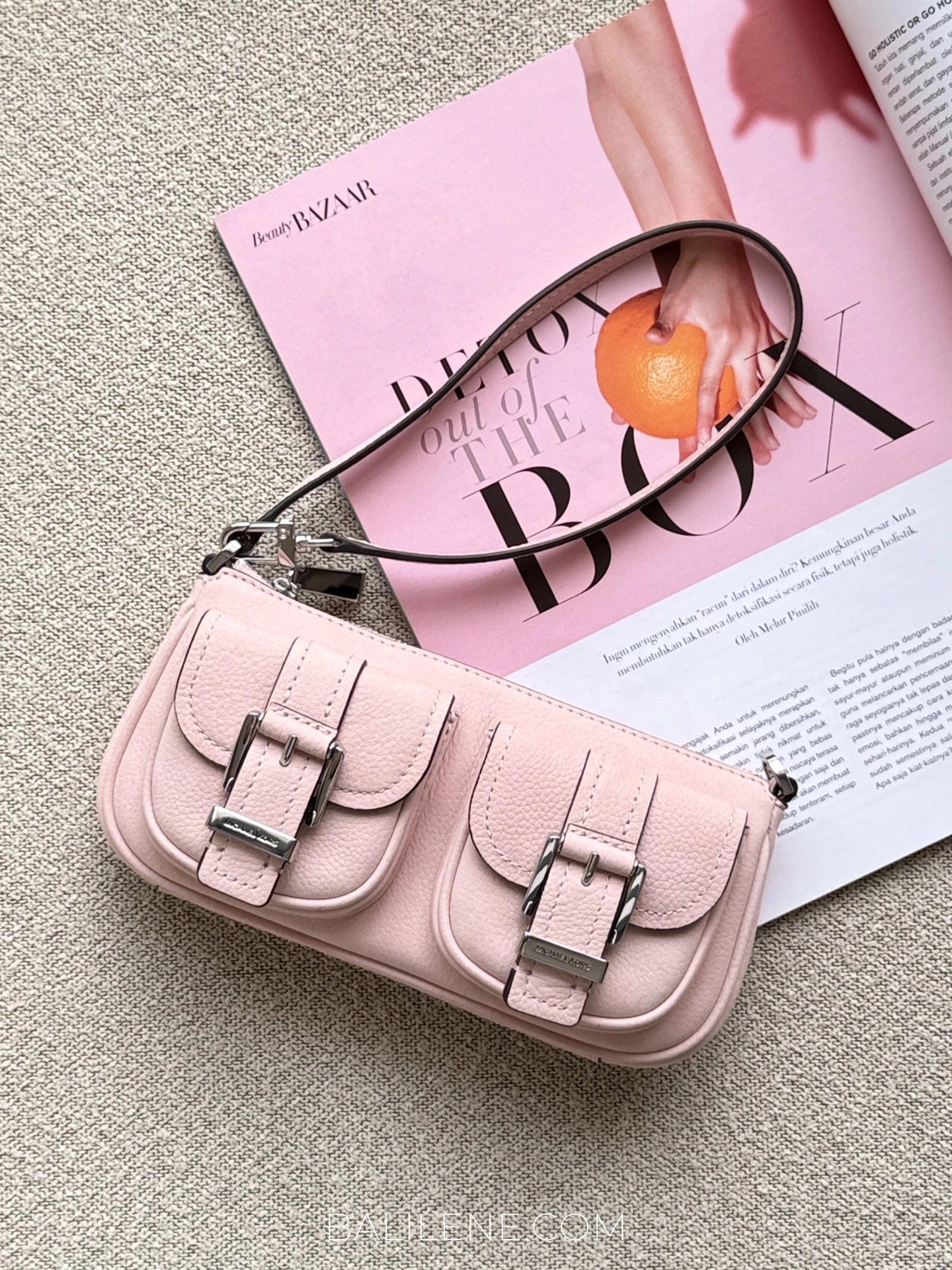 Michael-Kors-Zoe-Small-Nubuck-Convertible-Pochette-Smokey-Rose-balilene