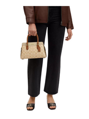 On-Model-Coach-Mini-Darcie-Carryall-Signature-Colorblocked-LightKhakiKhaki-Multi