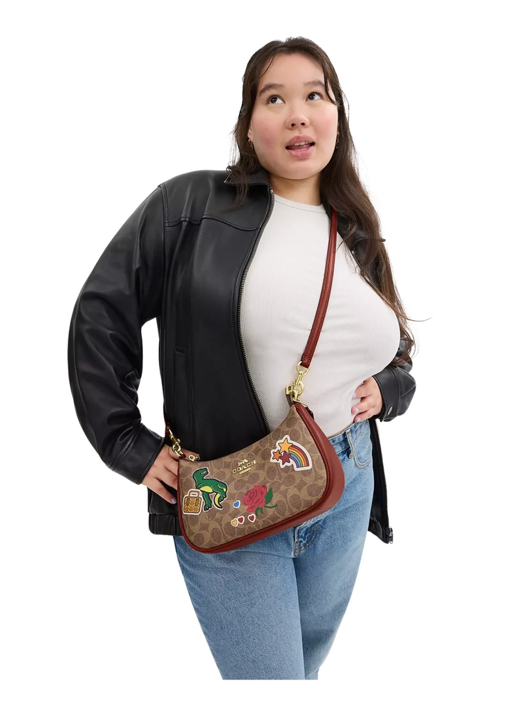 On-Model-Coach-Teri-Shoulder-Bag-In-Signature-Canvas-With-Sticker-Print-Gold-Tan-Multi