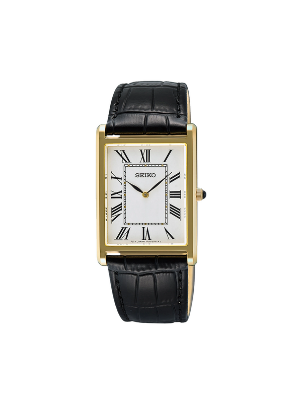 Seiko-SWR104P1-Classic-Quartz-Men-Watch-Case-Gold-Leather-Strap-Black