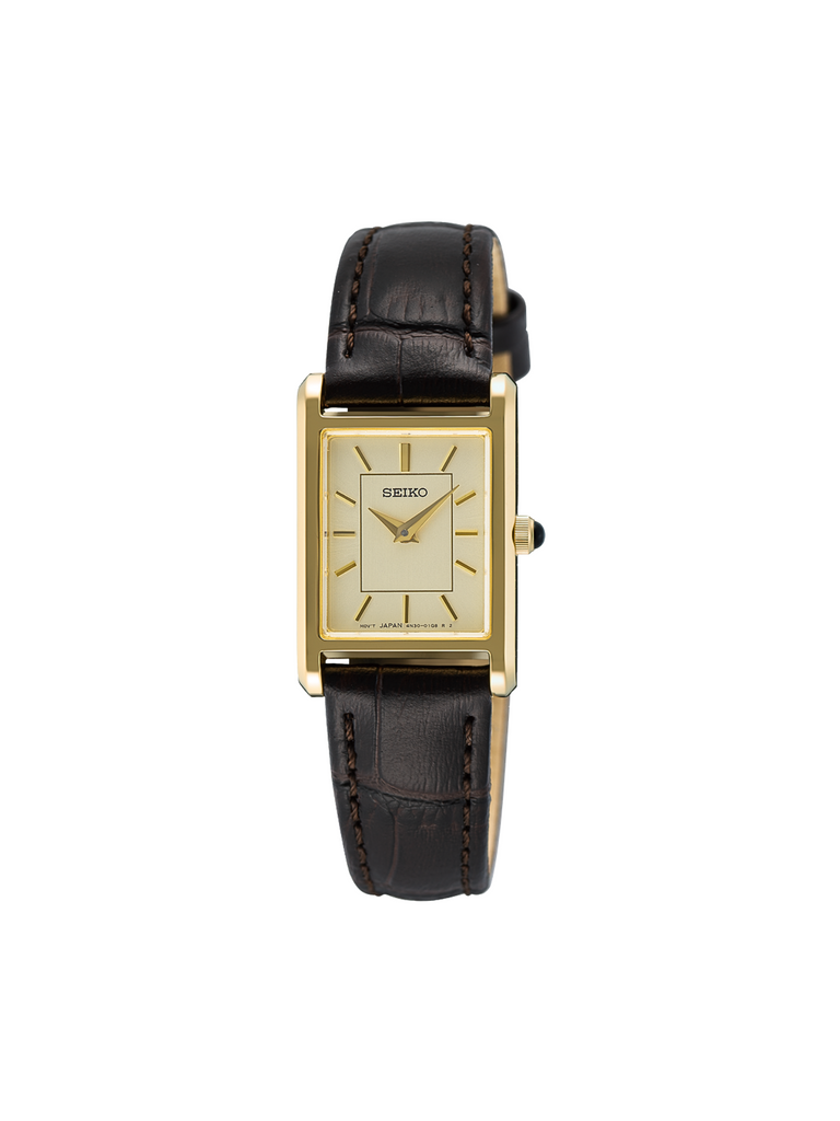 Seiko-SWR110P1-Classic-Women-Quartz-Leather-Strap-Watch-Dark-Brown