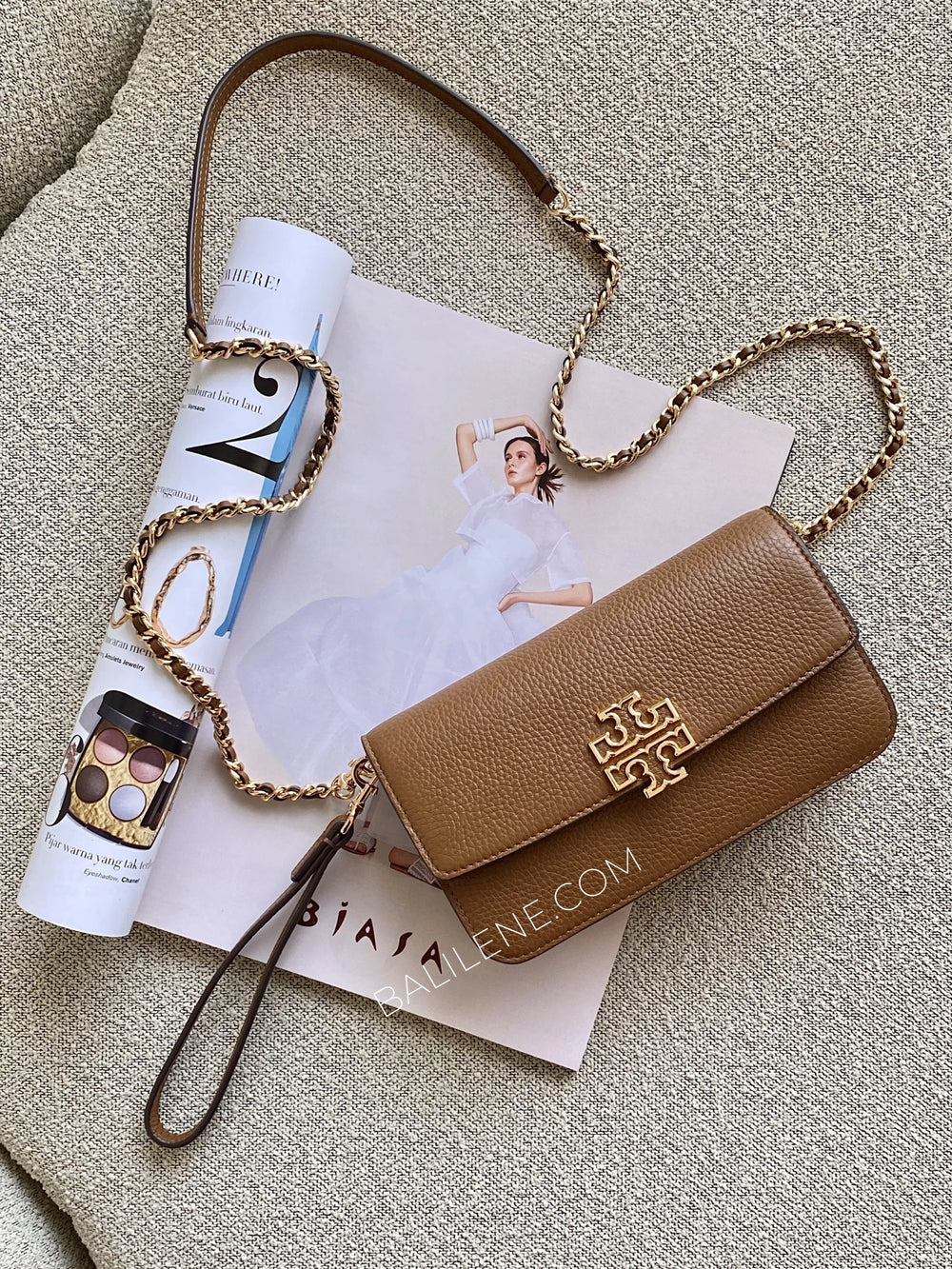 Tory Burch Britten Chain Wallet W. Wristlet Moose – Balilene