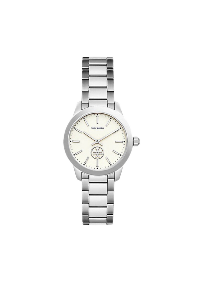 Tory Burch Collins Silver Stainless Steel White Dial Women s Watch Balilene