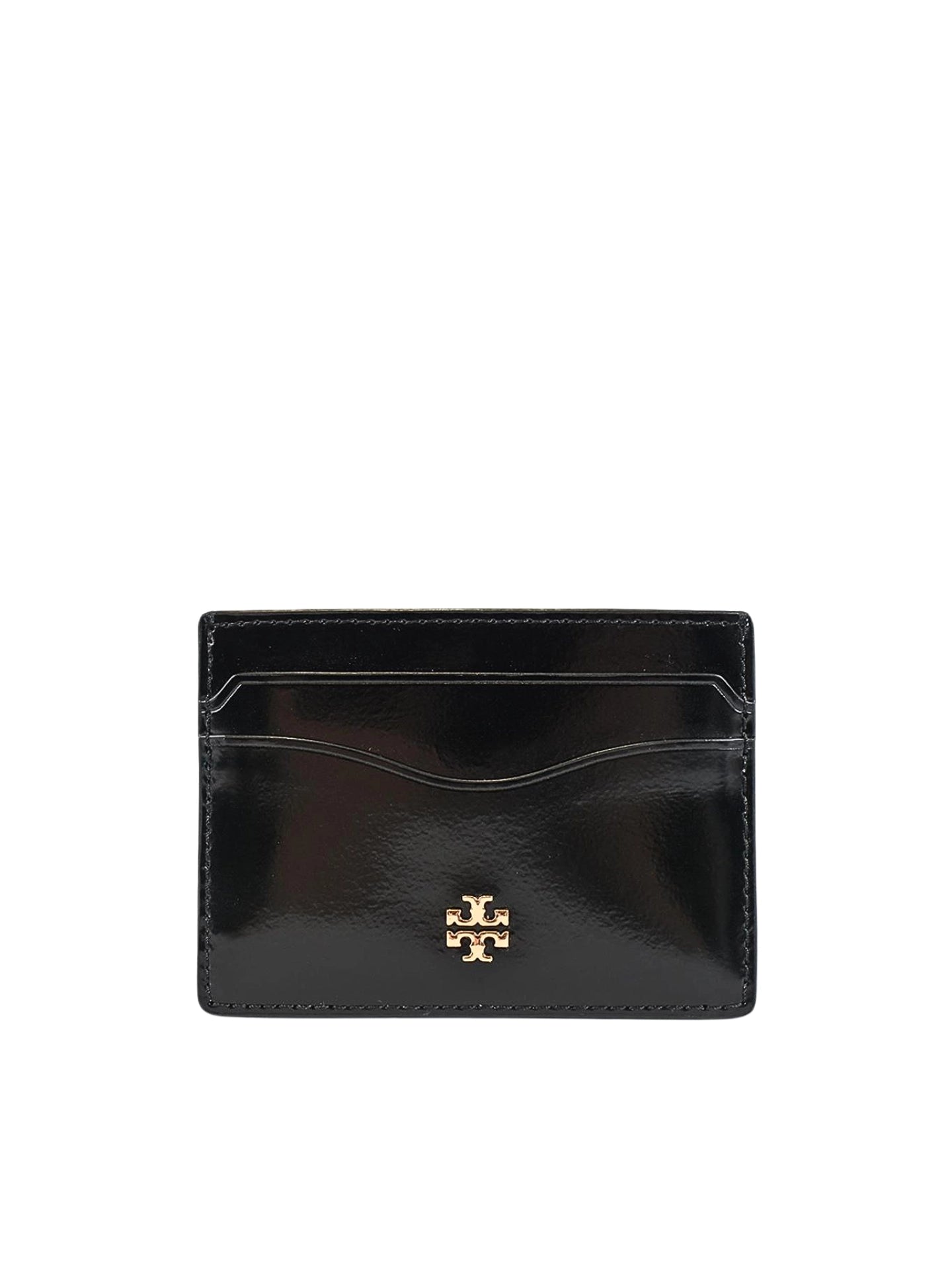 Tory-Burch-Emerson-Black-Patent-Leather-Card-Case-Wallet-Black