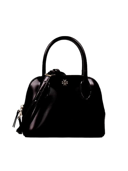 Tory-Burch-Emerson-Patent-Mini-Dome-Satchel-Black