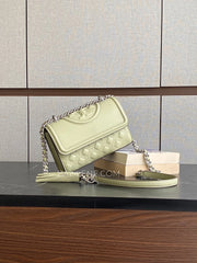 Tory Burch Fleming Small Convertible Shoulder Bag Olive Sprig