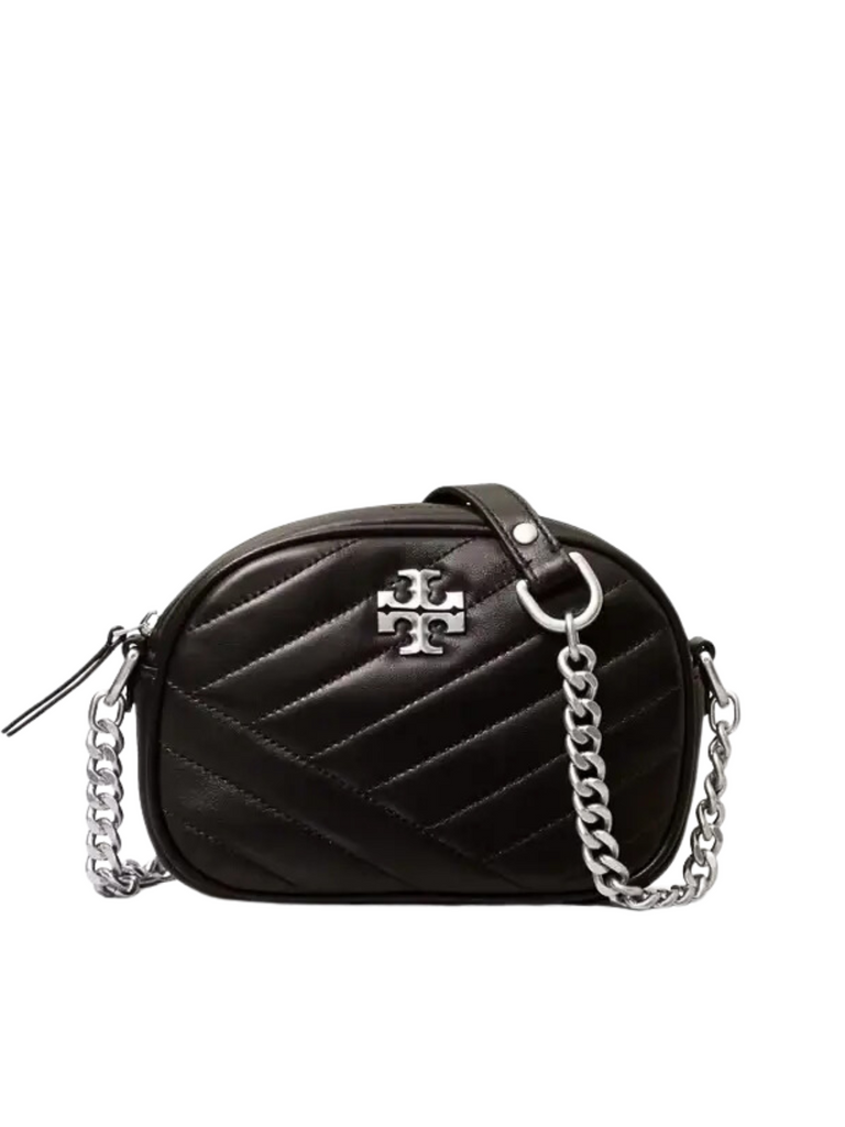 Tory Burch Kira Chevron Small Camera Bag Black Rolled Nickel Balilene
