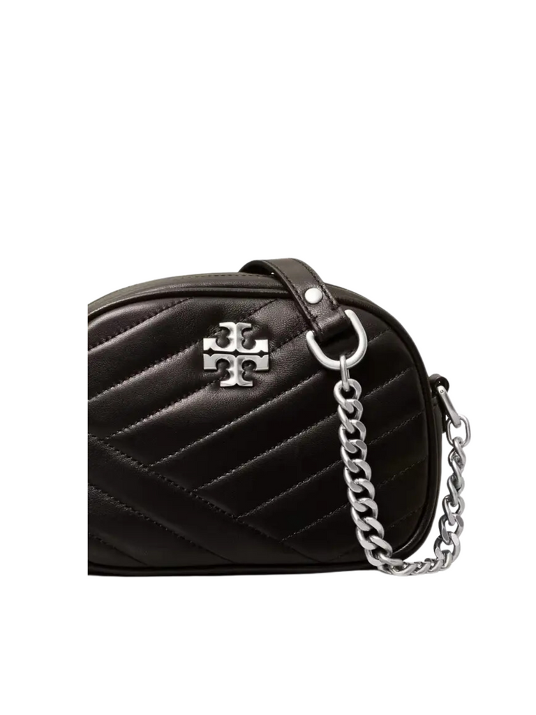 Tory Burch Kira Chevron Small Camera Bag Black Rolled Nickel Balilene