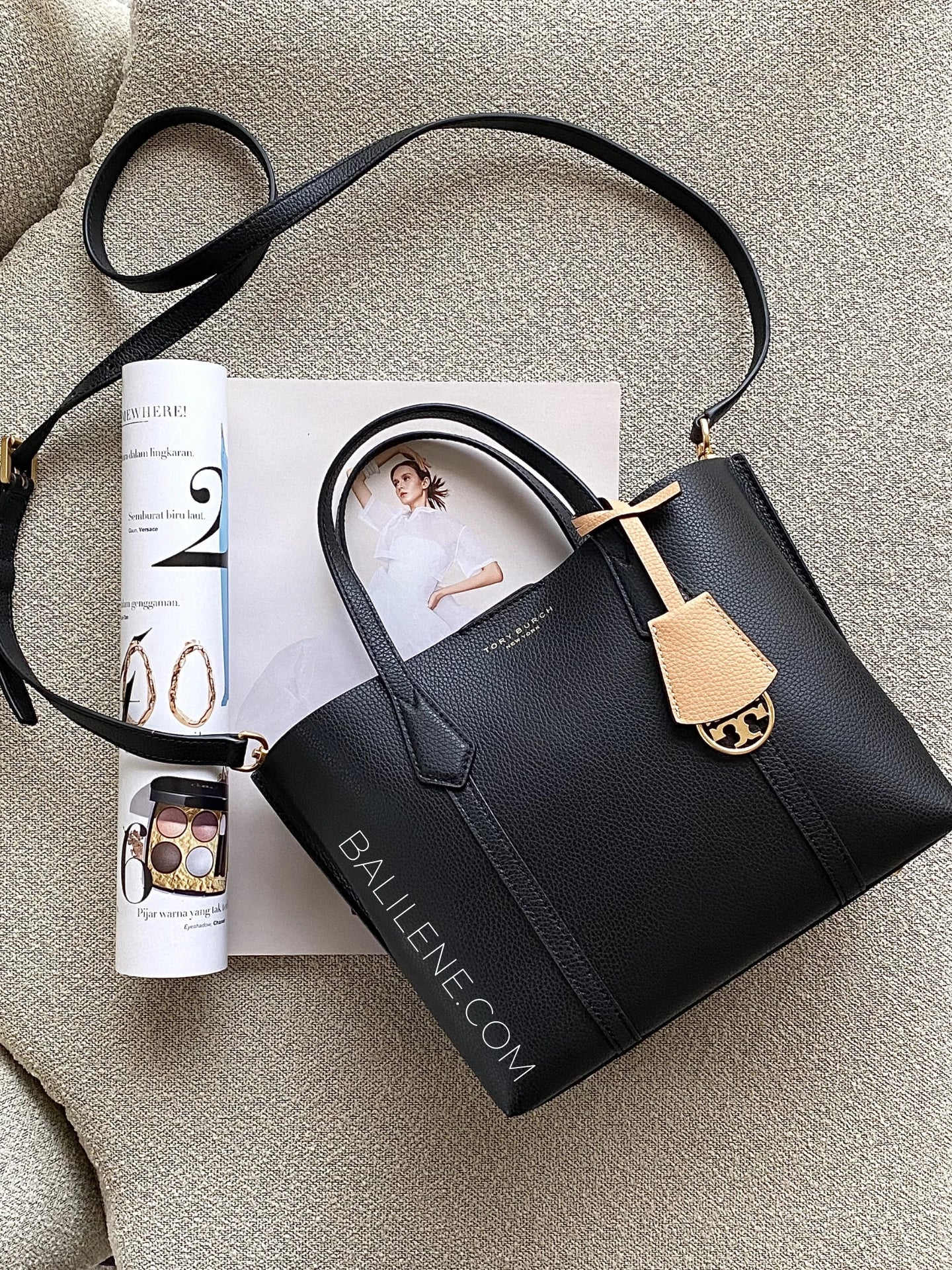 Tory-Burch-Perry-Small-Triple-Compartment-Tote-Bag-Black-balilene