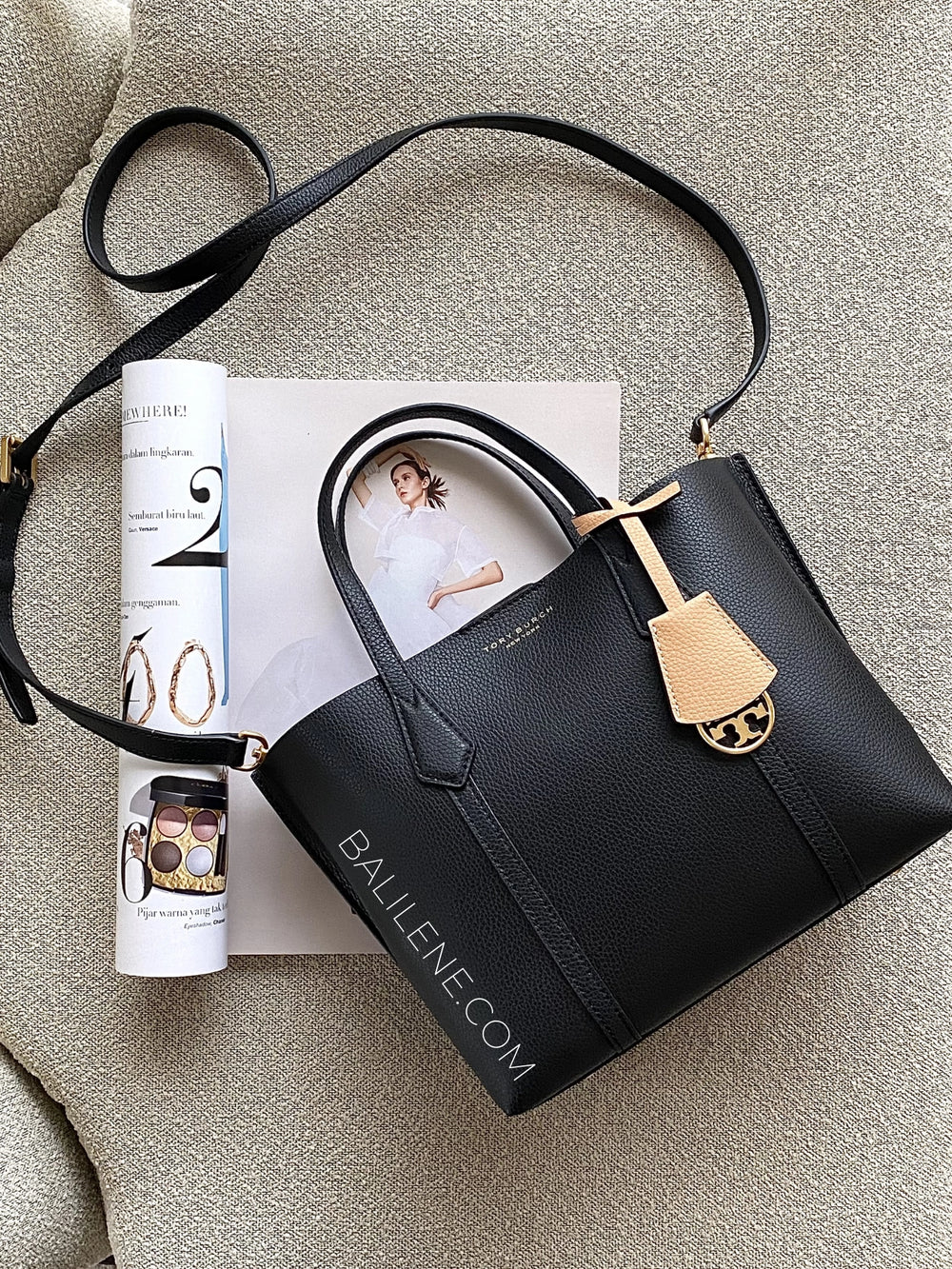 Tory-Burch-Perry-Small-Triple-Compartment-Tote-Bag-Black-balilene