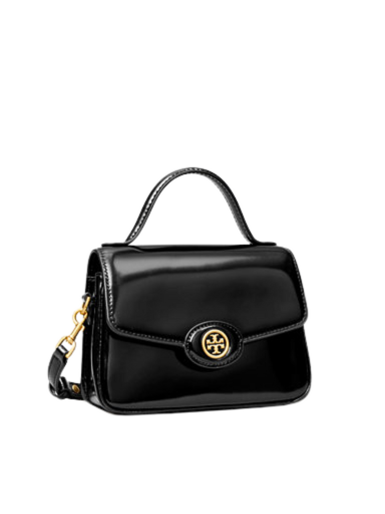 Tory-Burch-Robinson-Spazzolato-Small-Top-Handle-Bag-Black