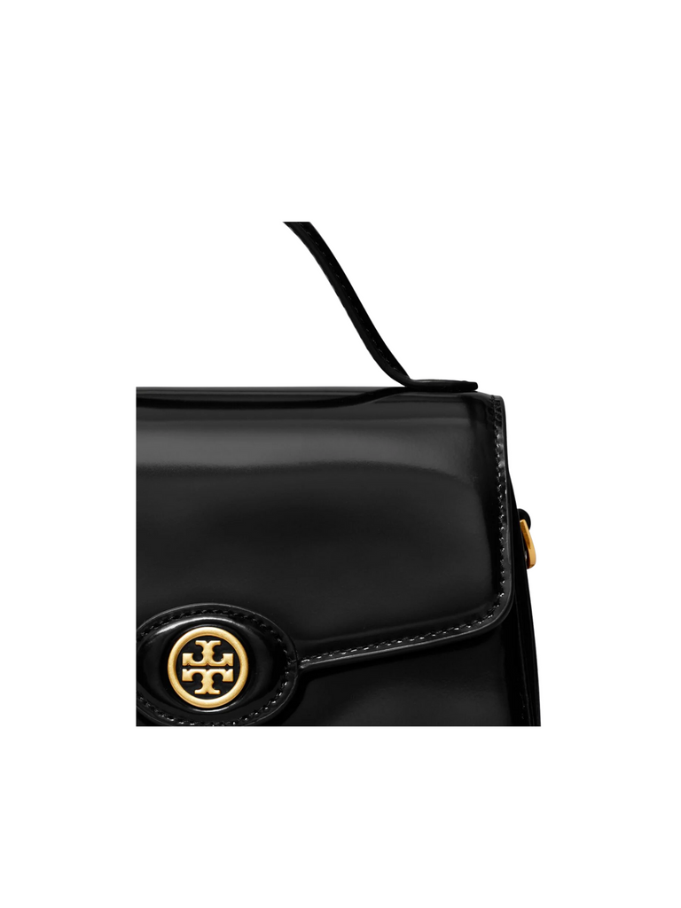 Tory-Burch-Robinson-Spazzolato-Small-Top-Handle-Bag-Black