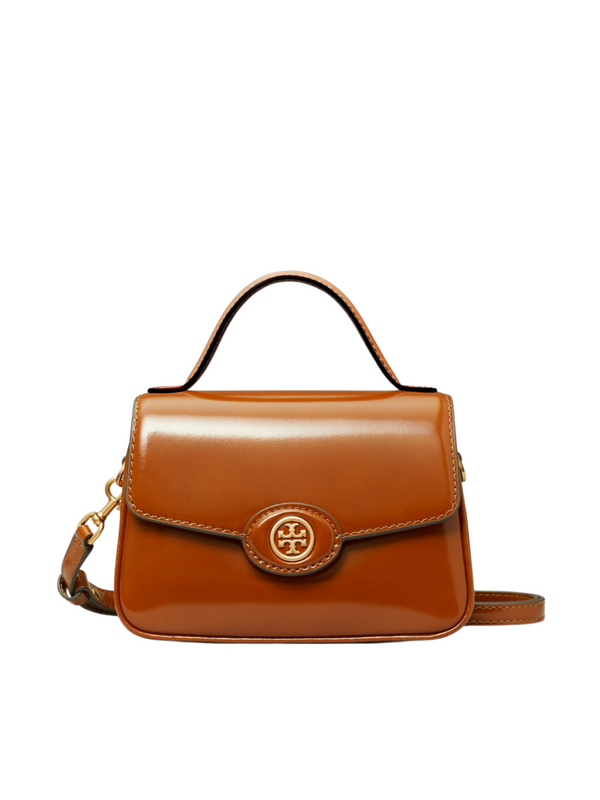 Tory-Burch-Robinson-Spazzolato-Small-Top-handle-Bag-Dark-Sienna