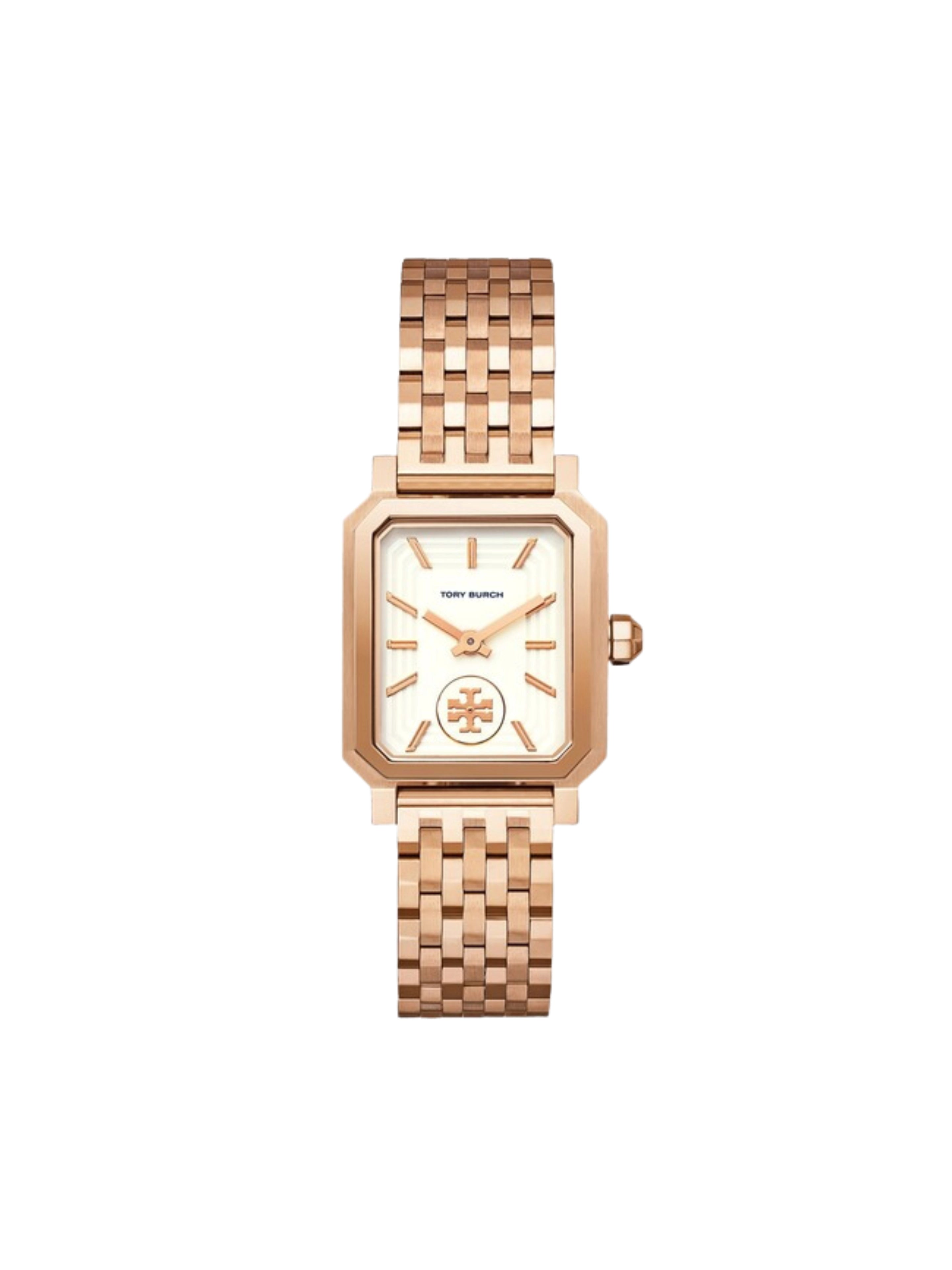 Tory-Burch-Robinson-Womens-Rose-Gold-Watch-White-Rectangle-Dial