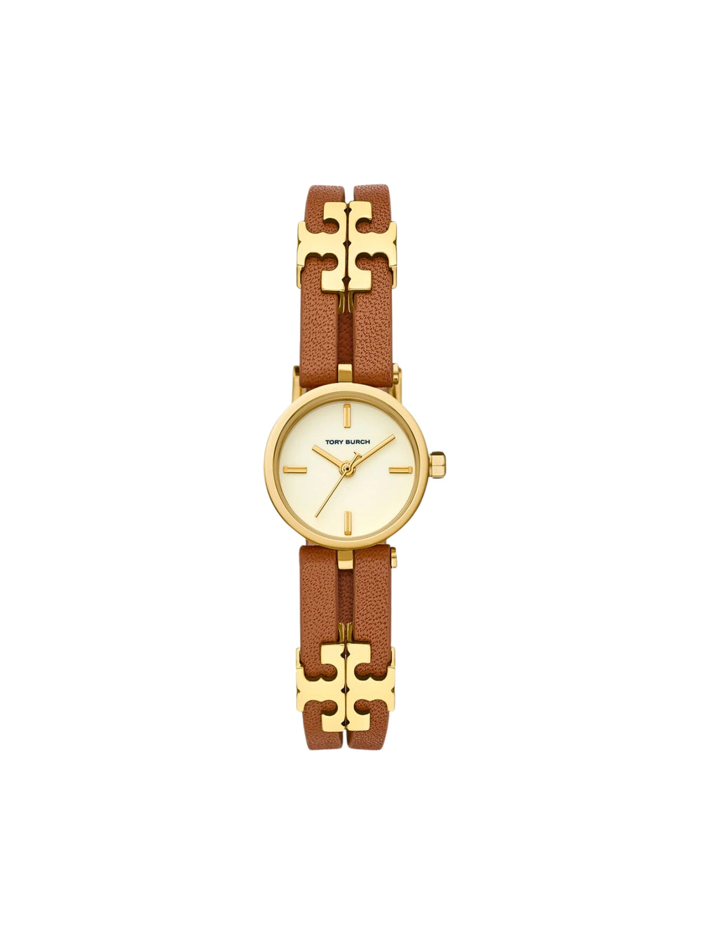 Tory-Burch-Women-Gold-Tone-Logo-Brown-Leather-Watch