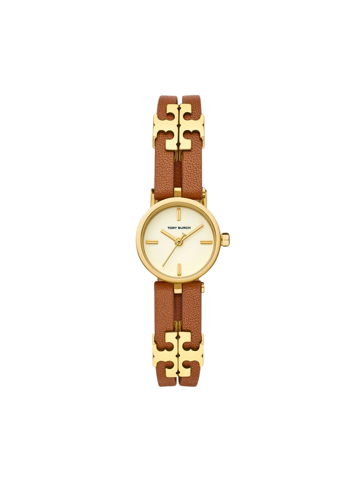 Tory-Burch-Women-Gold-Tone-Logo-Brown-Leather-Watch