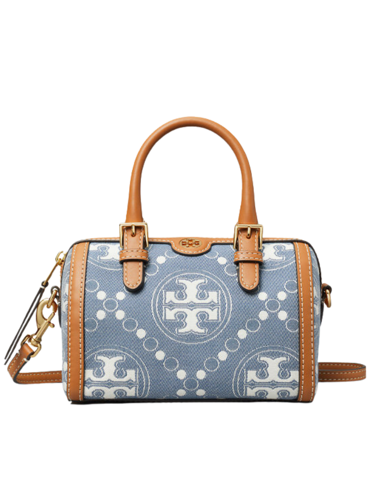 Tory Burch T Monogram Denim Petite Barrel Bag Multi – Balilene