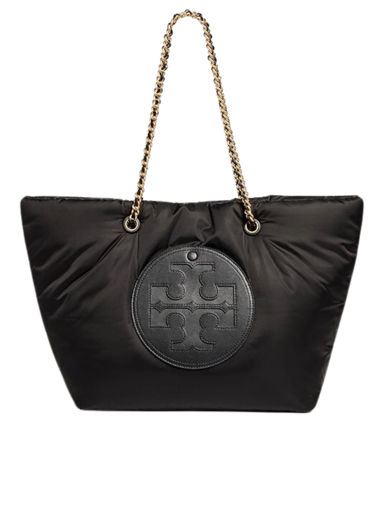 Tory-Ella-Burch-Puffy-Chain-Tote-Bag-Black