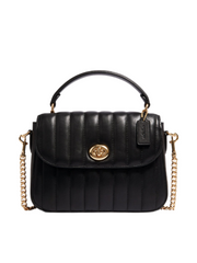 bagian-depan-Coach-Marlie-Top-Handle-Satchel-With-Quilting-Gold-Black