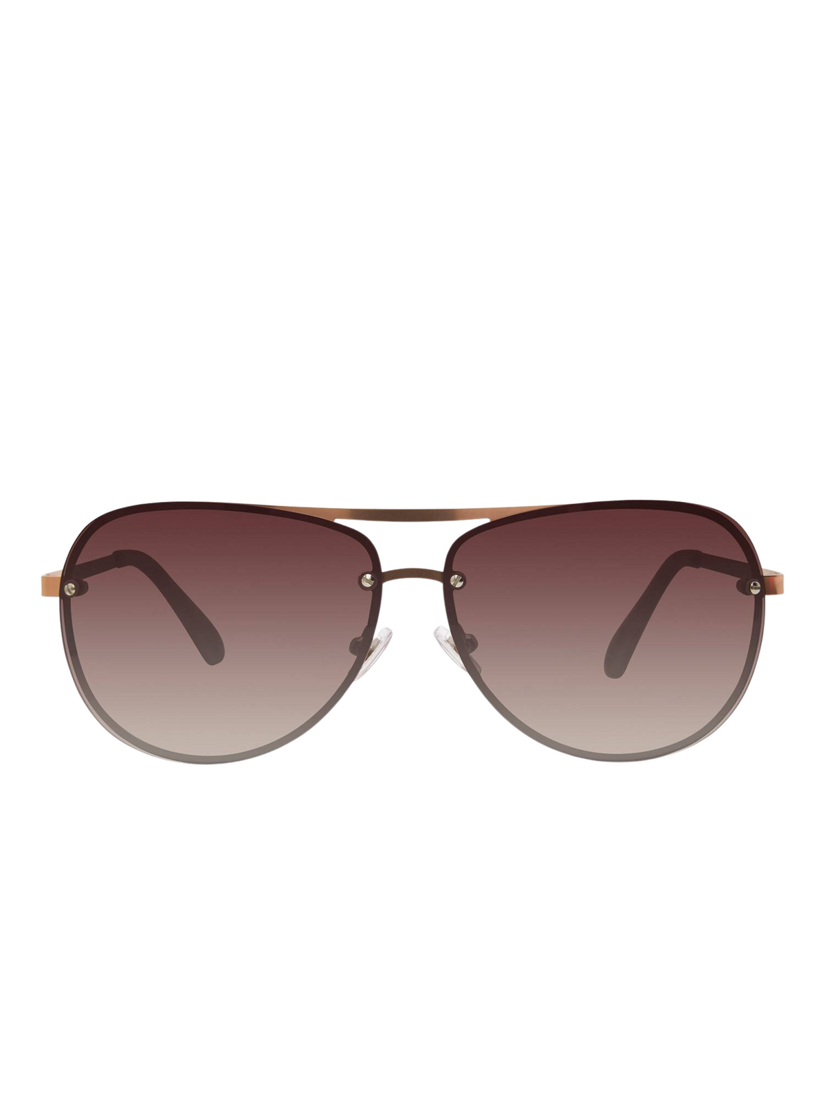 bagian-depan-Fossil -Women's- Aviator- Round -Sunglasses- Brown / Rosegold