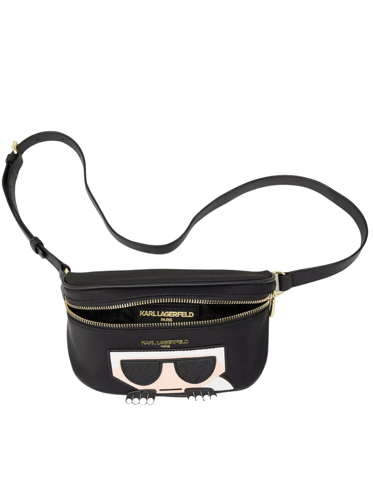 bagian-depan-Karl-Lagerfeld-Amour-Nylon-Belt-Bag-Black