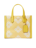 bagian-depan-Kate-Spade-Flower-Jacquard-Two-Tone-Canvas-Manhattan-Small-Tote-Dandelion-Yellow-Multi