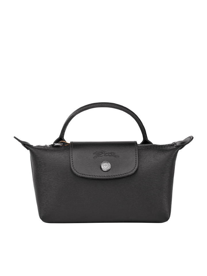 bagian-depan-Longchamp-Le-Pliage-City-Top-Handle-Pouch-Black