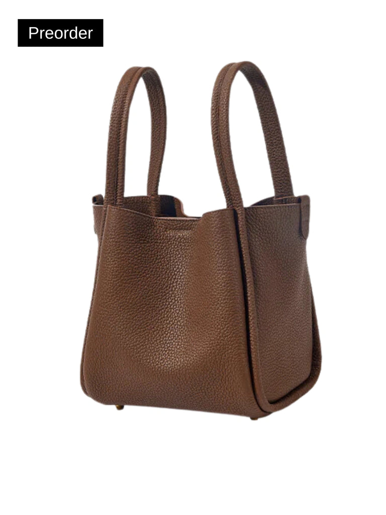 bagian-depan2-Songmont-Leather-Bucket-Medium-Song-Bag-Chocolate