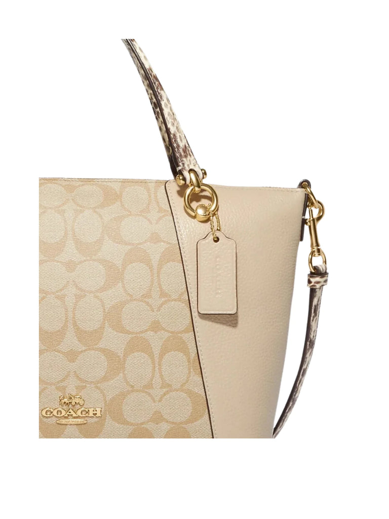 detail-Coach-Kacey-Satchel-in-Signature-Canvas-with-Snake-Embossed-Light-KhakiIvory-Multi