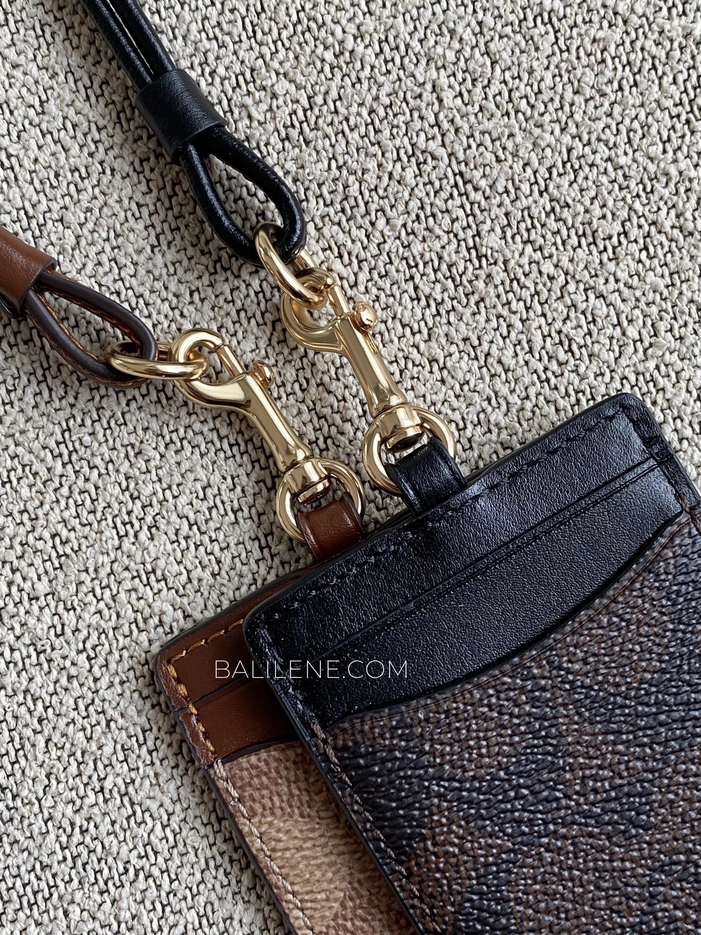 detail-Coach-Lanyard-In-Signature-Canvas-Tan-Brown-and-Walnut-Brown-balilene