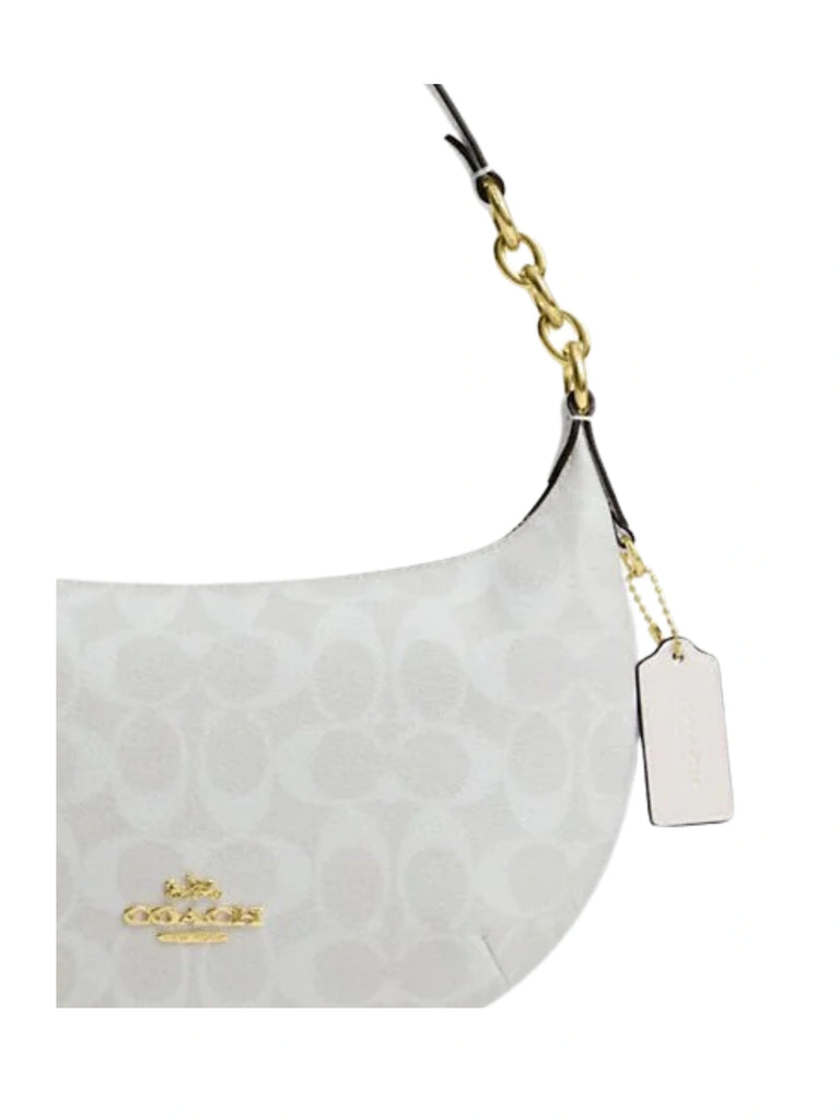 Coach Payton Hobo Bag In Signature Canvas Chalk Glacier White Balilene