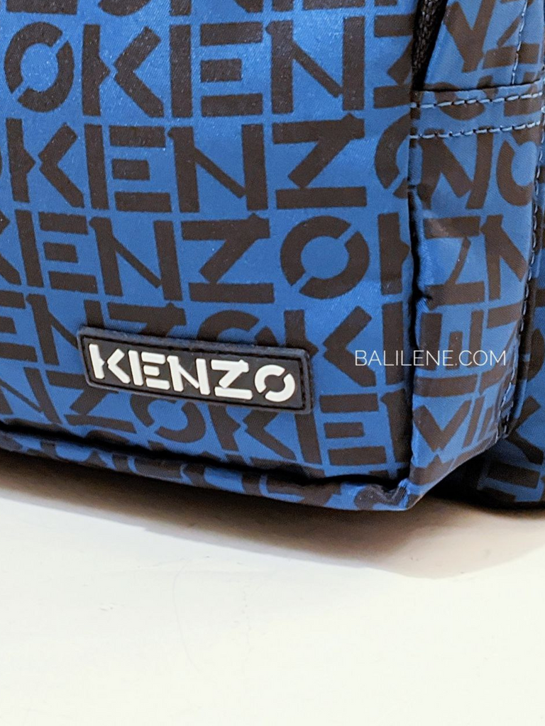 detail-Kenzo- Logo -Print -Allover- Backpack- Navy / Black