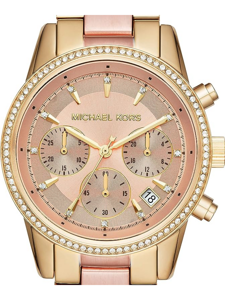 detail-Michael-Kors-Womens-Ritz-Stainless-Steel-Watch-With-Crystal-Topring-Gold-Pink