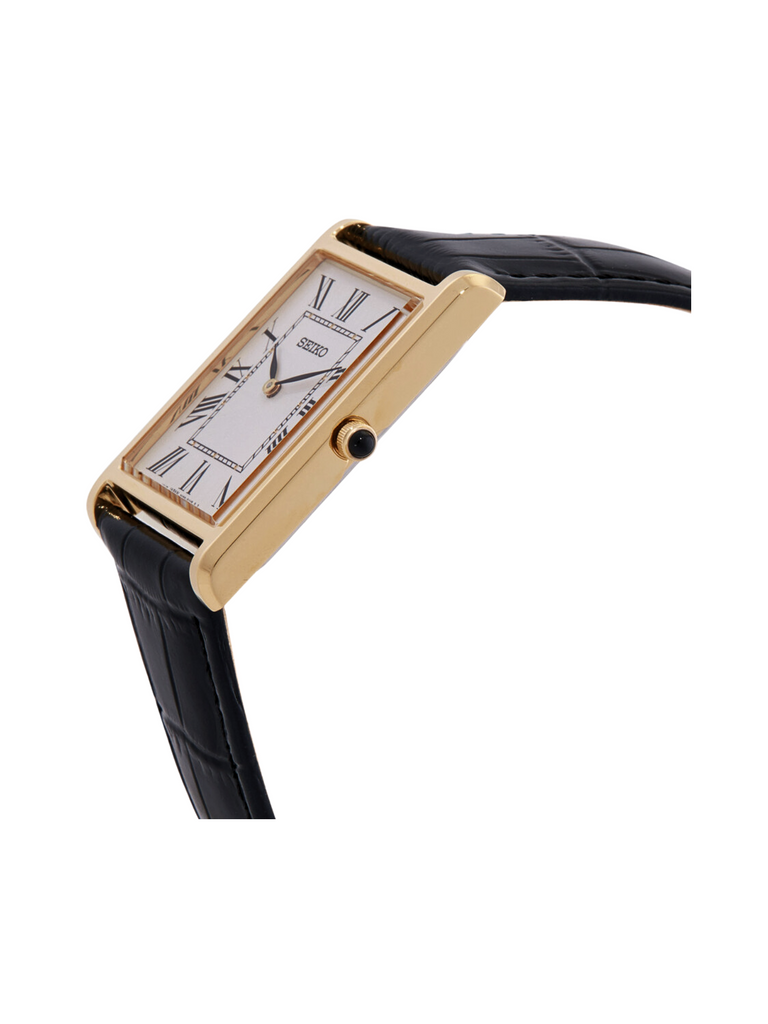 detail-Seiko-SWR104P1-Classic-Quartz-Men-Watch-Case-Gold-Leather-Strap-Black
