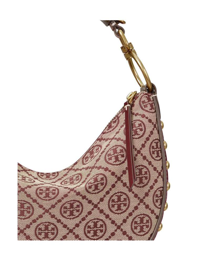 detail-Tory-Burch-T-Monogram-Studded-Jacquard-Mini-Crescent-Bag-Claret