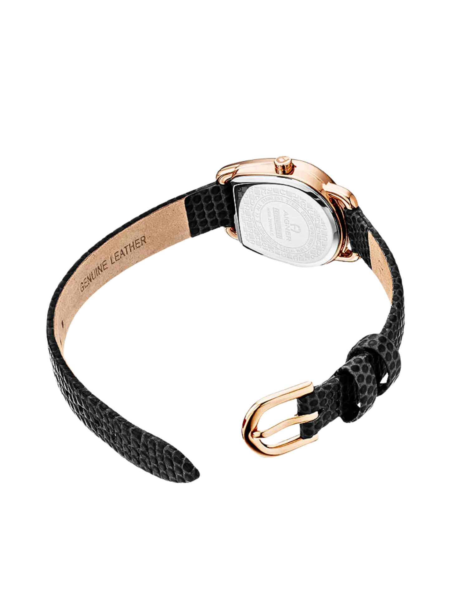 detail-belakang-Aigner-Hermada-Leather-Strap-Black-Gold