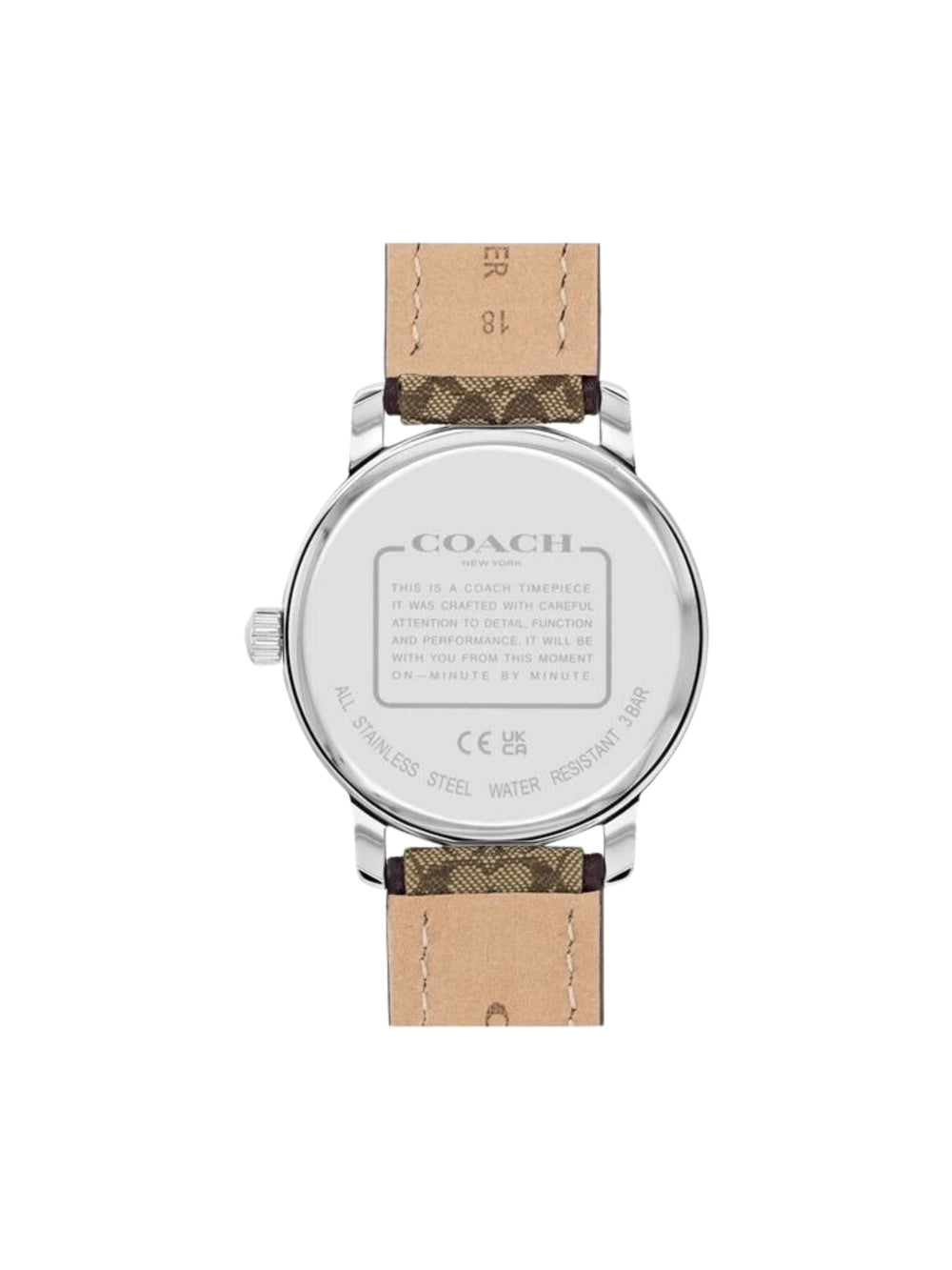 detail-belakang-Coach-Grand-Women_s-Pink-Dial-Brown-Logo-Strap-Watch