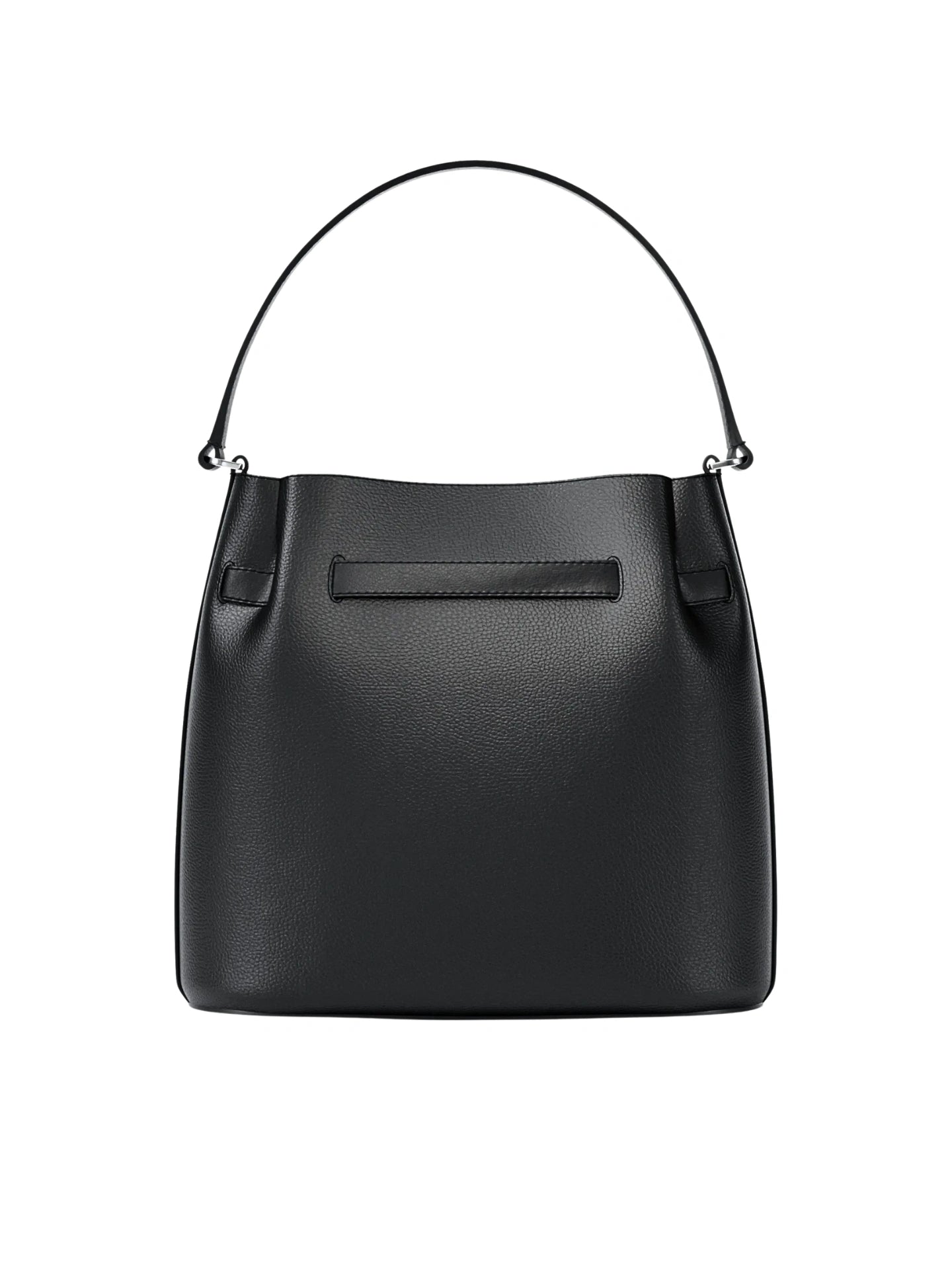 detail-belakang-Michael-Kors-Carson-Medium-Pebbled-Leather-Convertible-Bucket-Crossbody-Bag-Black