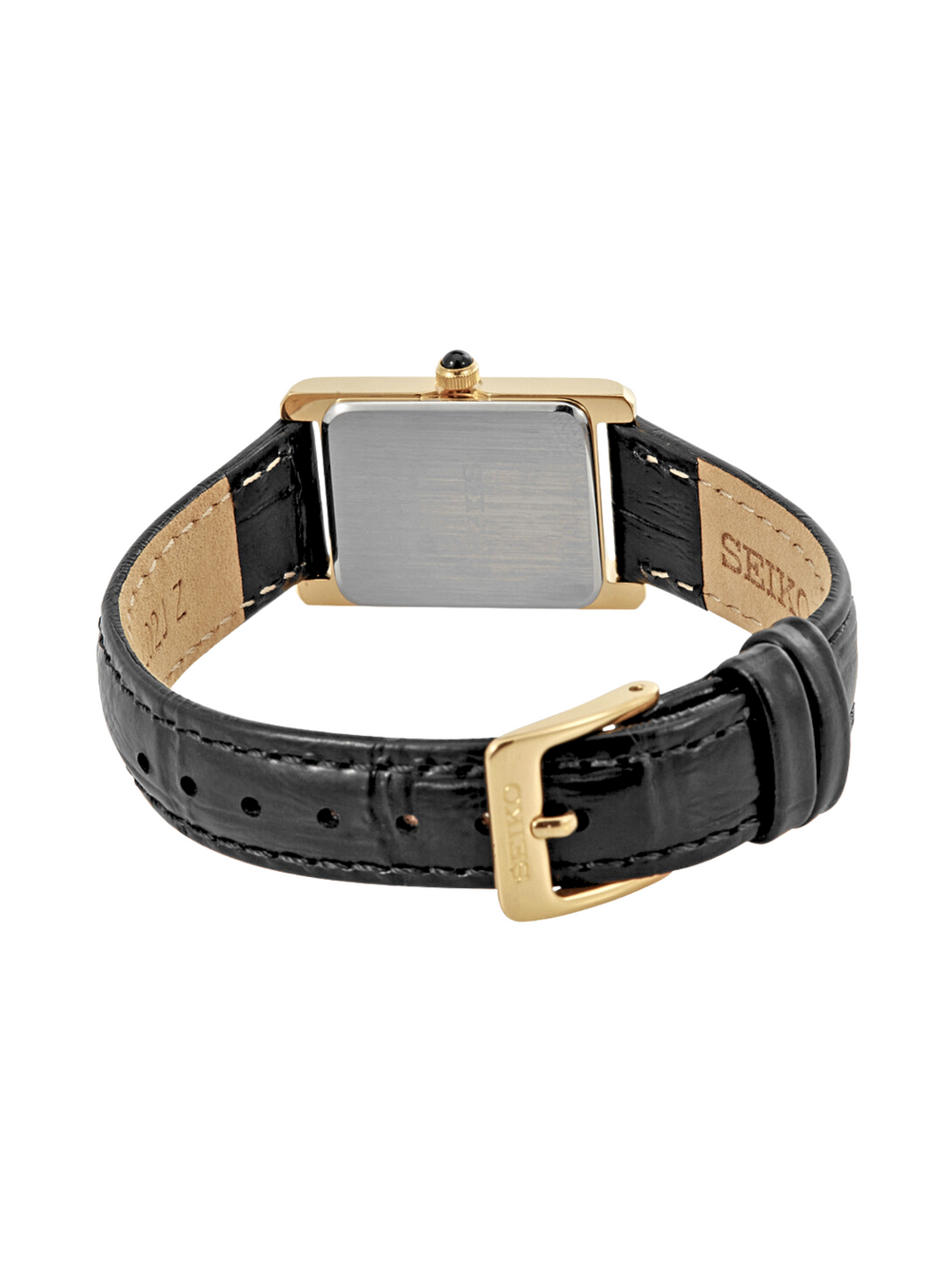 detail-belalang-Seiko-SWR108P1-Classic-Women-Quartz-Leather-Strap-Watch-Gold-Black