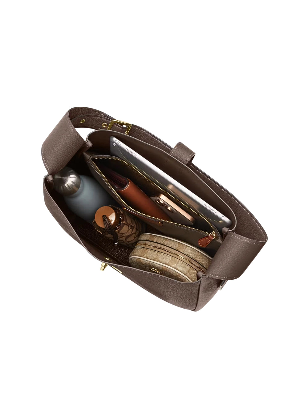 detail-dalam-Coach-Hadley-Large-Shoulder-Bag-Dark-Stone