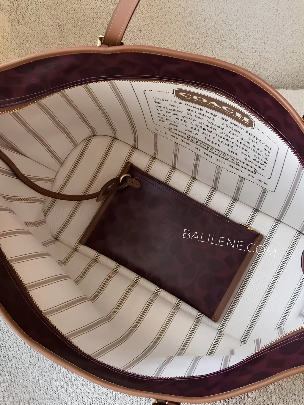 detail-dalam-Coach-Taxi-Tote-Bag-In-Signature-Canvas-Black-Currant-Sable-balilene
