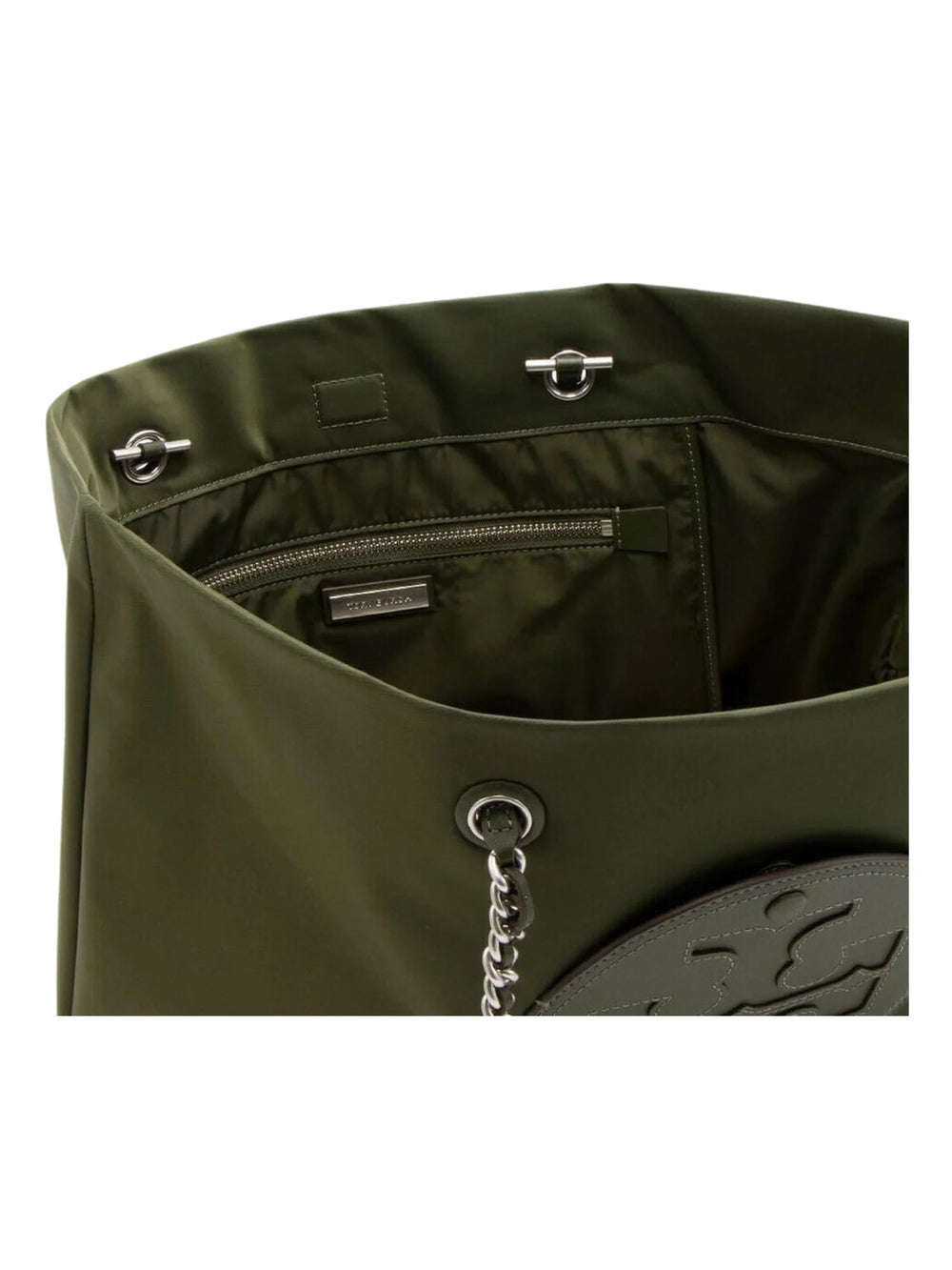 detail-dalam-Tory-Burch-Ella-Chain-Tote-Olive-Green