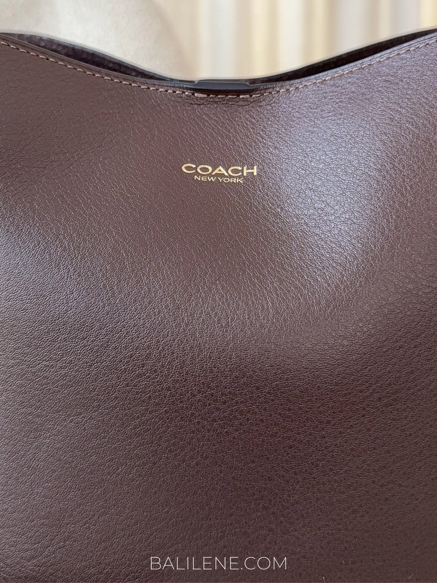 detail-depan-Coach-Bleecker-Bucket-Bag-Maple-balilene