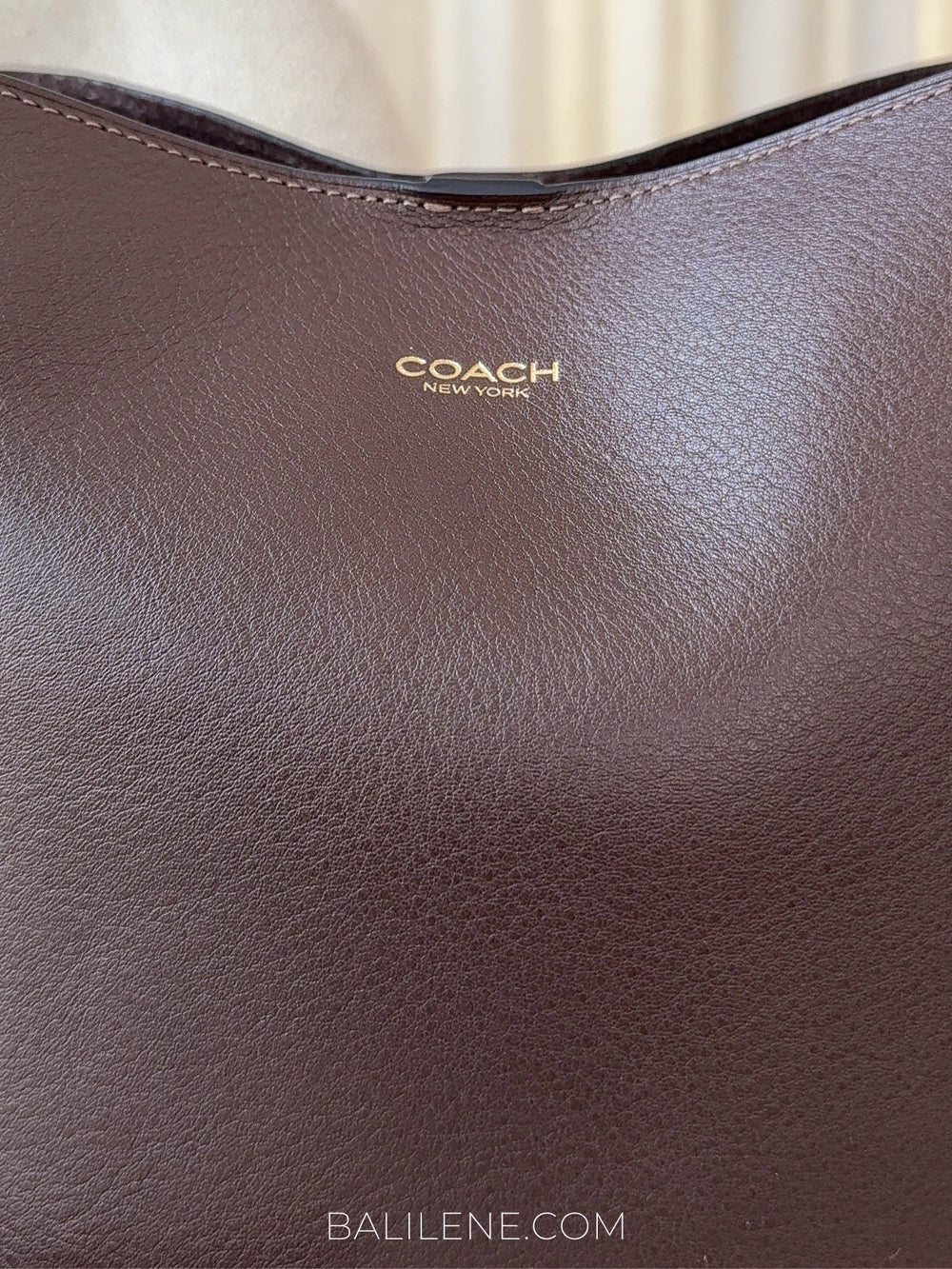detail-depan-Coach-Bleecker-Bucket-Bag-Maple-balilene