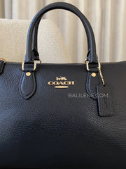 detail-depan-Coach-Georgia-Satchel-Bag-Black-balilene