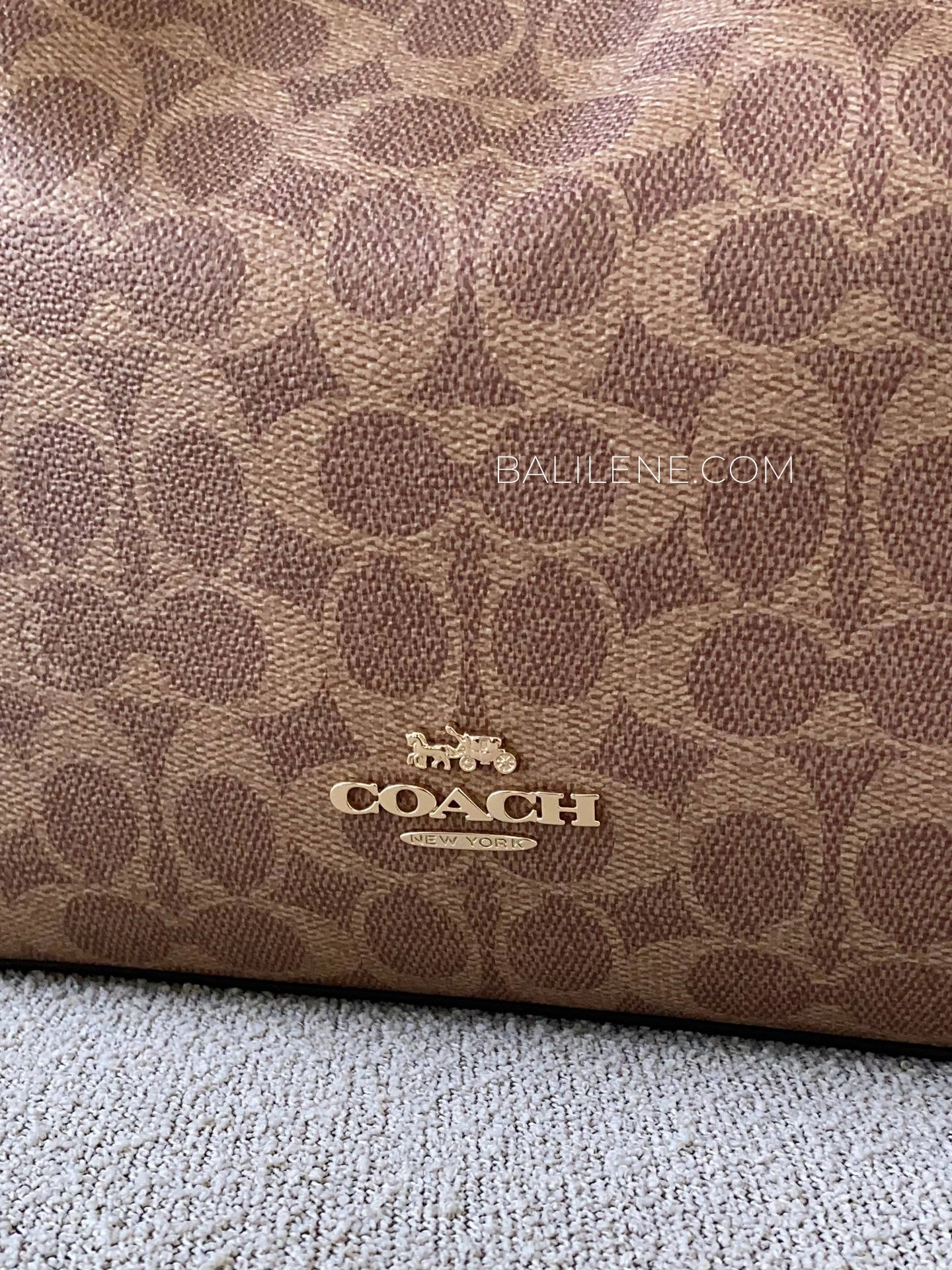 detail-depan-Coach-Laurel-Shoulder-Bag-In-Signature-Canvas-Tan-Brown-balilene